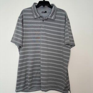 BOLLE Men's Gray Striped Short Sleeve Golf/Polo Shirt- Size 2XL